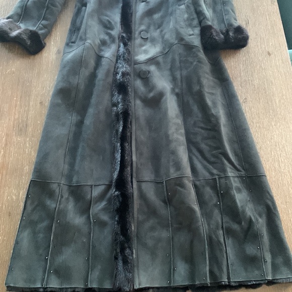 SHEARLING LONG HOODED COAT - Picture 12 of 14